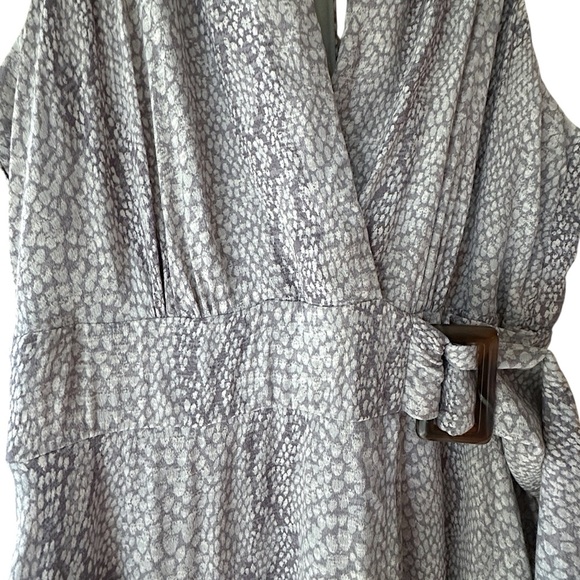 ANTHROPOLOGIE NWOT MARFA SNAKE PRINT FAUX WRAP MIDI DRESS | SIZE: 2 - Picture 5 of 16